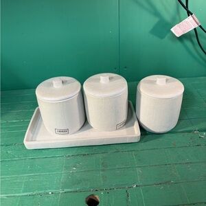 Elegant White Bath Storage Set